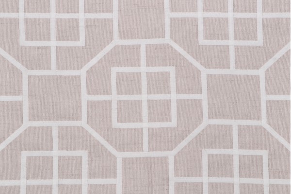 Heritage Fabrics Octagon Embroidered Drapery Fabric in Parchment
