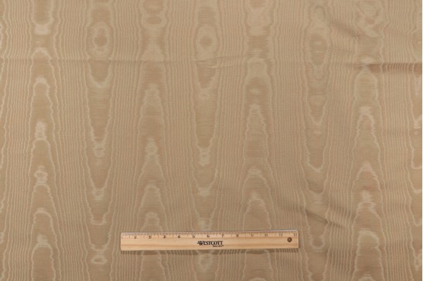 Scalamandre Doberman Glace Moire Decorator Fabric in Gold/Green