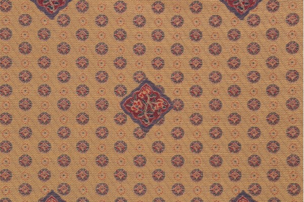 Scalamandre Limonta Bramino Tapestry Upholstery Fabric in Red & Blue on Gold