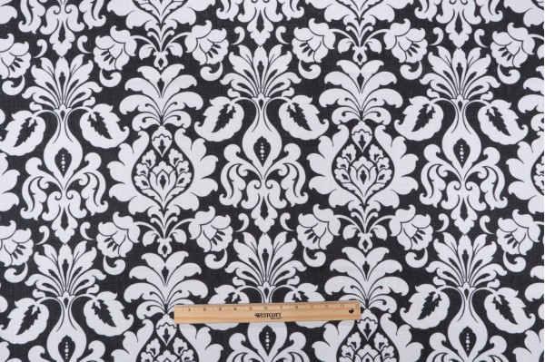 Crypton Regal High Performance Printed Decorator Fabric in Ebony