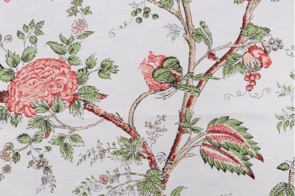 1 Yard Thibaut Rye F93339 Printed Cotton Drapery Fabric in White