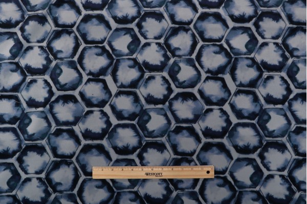 Andrew Printed Velvet Decorator Fabric in Indigo