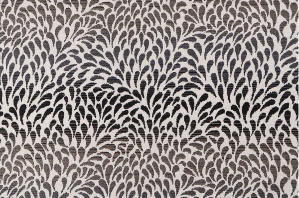 Petals Chenille Tapestry Upholstery Fabric in Onyx 