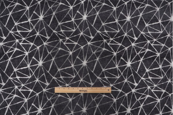 Angular Chenille Tapestry Upholstery Fabric in Coal 