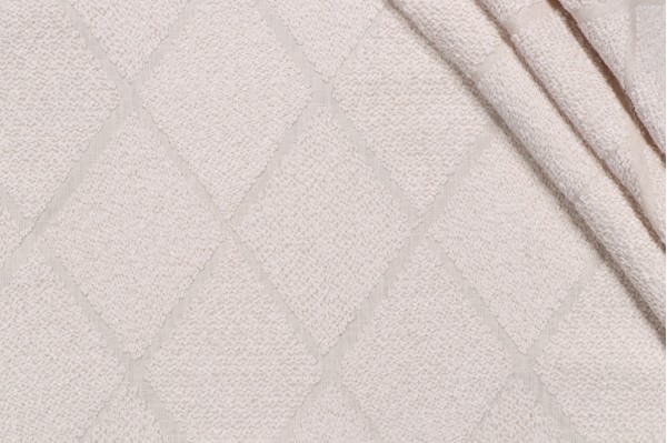 Hamilton Luxor Embroidered Drapery Fabric in Ivory 