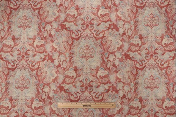 Click for Waverly Carpet Bag Printed Cotton Blend Drapery Fabric in Pomegranate  Waverly Carpet Bag Printed Cotton Blend Drapery Fabric in Pomegranate