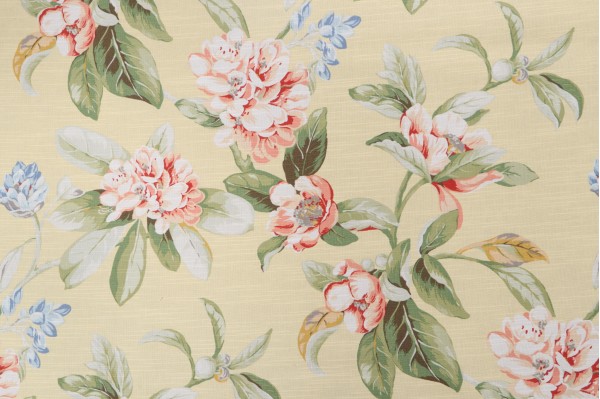 Click for Waverly Magnolia Tree Printed Cotton Drapery Fabric in Meringue  Waverly Magnolia Tree Printed Cotton Drapery Fabric in Meringue