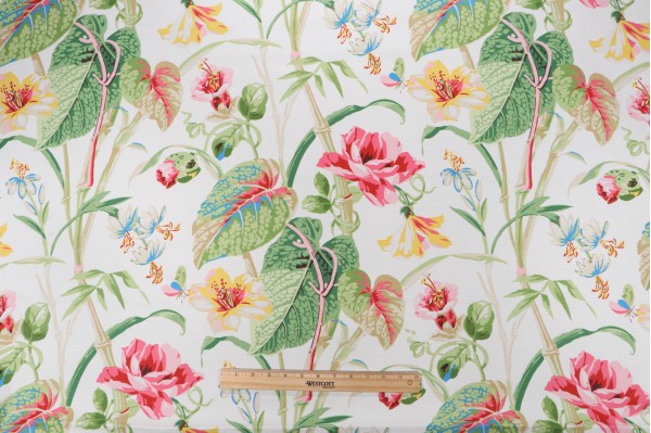 Waverly Your Grace Printed Cotton Drapery Fabric in Spring 