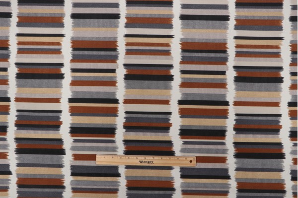 Sample of PK Lifestyles Solar Stripe Printed Polyester Outdoor Fabric in Ebony 