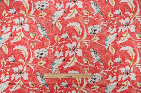 Waverly Forest View Printed Cotton Drapery Fabric in Mandarin 