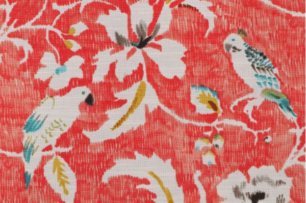 Waverly Forest View Printed Cotton Drapery Fabric in Mandarin 