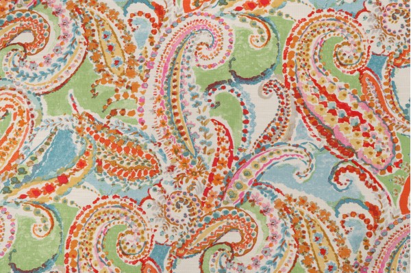 Waverly Painterly Printed Cotton Drapery Fabric in Sunset 