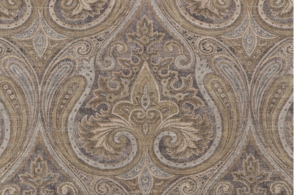 Sample of Waverly Quiet Place Printed Cotton Blend Drapery Fabric in Truffle 