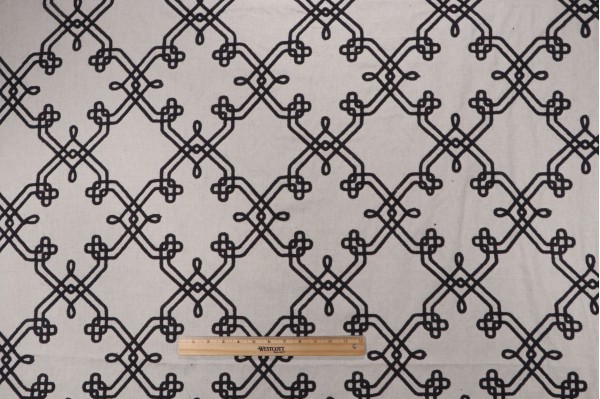 PK Lifestyles Dynasty Embroidered Drapery Fabric in Calligraphy 