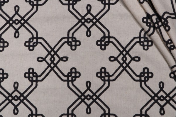PK Lifestyles Dynasty Embroidered Drapery Fabric in Calligraphy 