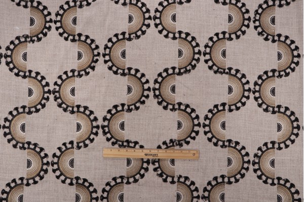 PK Lifestyles Solara Embroidered Drapery Fabric in Desert 