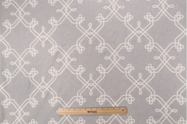 PK Lifestyles Dynasty Embroidered Drapery Fabric in Smoke 