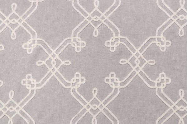 PK Lifestyles Dynasty Embroidered Drapery Fabric in Smoke 