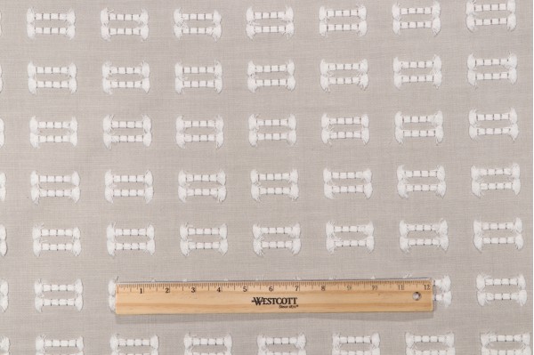 Click for PK Lifestyles Tassel Embroidered Drapery Fabric in Steam  PK Lifestyles Tassel Embroidered Drapery Fabric in Steam