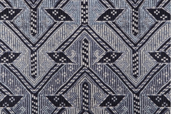 Sample of PK Lifestyles Anatalya Printed Cotton Drapery Fabric in Indigo 
