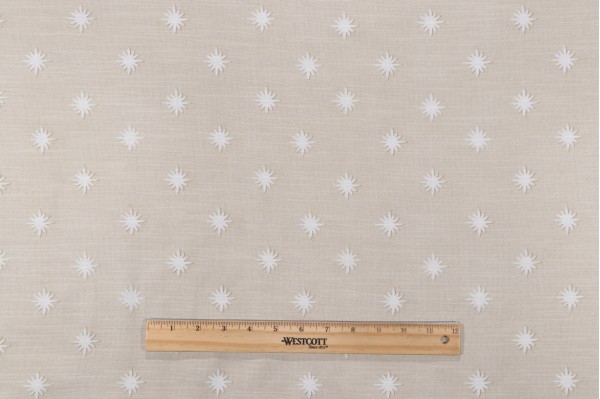 Sample of PK Lifestyles Starry Printed Cotton Drapery Fabric in Twine 