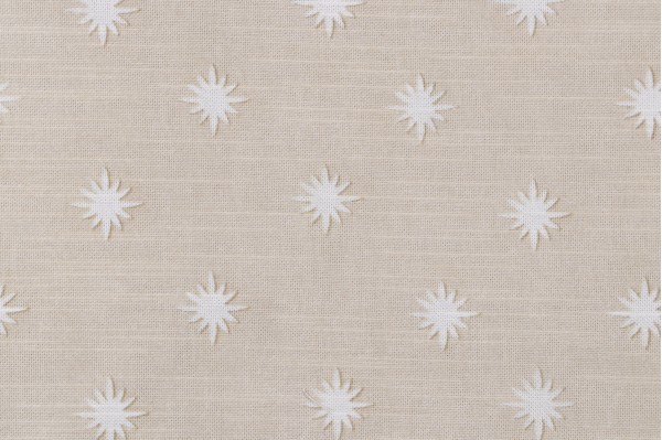 Sample of PK Lifestyles Starry Printed Cotton Drapery Fabric in Twine 