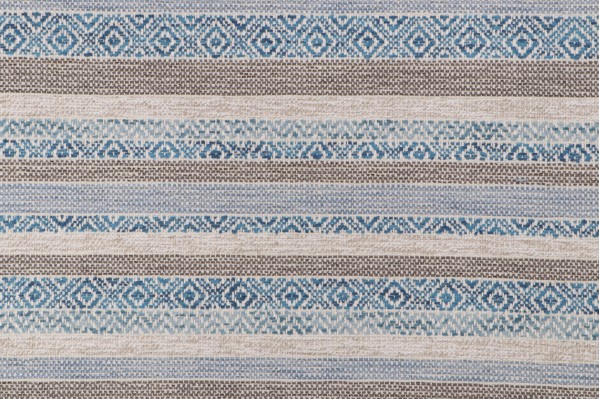 PK Lifestyles Kilim Bands Woven Chenille Upholstery Fabric in Atlantic 
