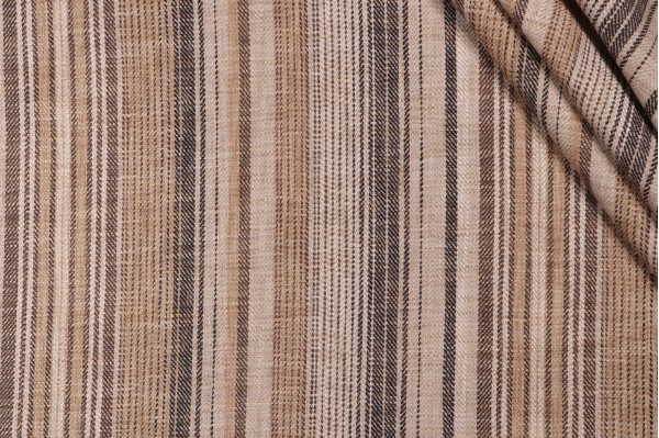 Roth & Tompkins Sonoma Stripe Woven Decorator Fabric in Toffee for Heritage Fabrics 