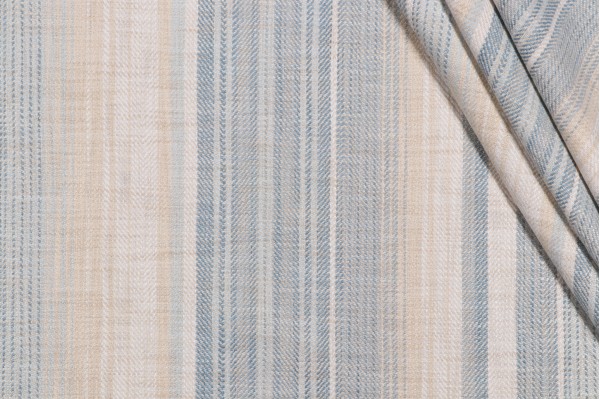 Sample of Roth & Tompkins Sonoma Stripe Woven Decorator Fabric in Seabreeze for Heritage Fabrics 