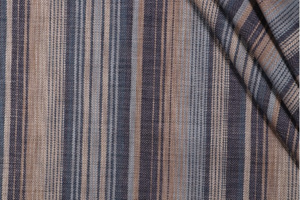 Roth & Tompkins Sonoma Stripe Woven Decorator Fabric in Denim for Heritage Fabrics 