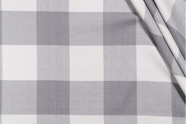 Roth & Tompkins Metro Check Woven Decorator Fabric in Dove for Heritage Fabrics 