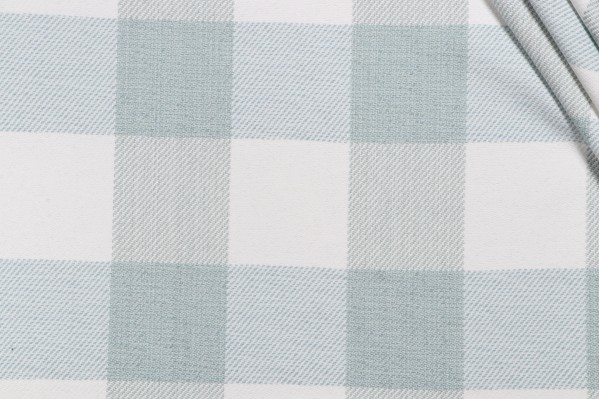 Sample of Roth & Tompkins Metro Check Woven Decorator Fabric in Seaglass for Heritage Fabrics 