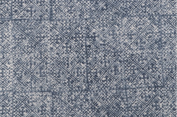 Sample of Roth & Tompkins Chapman Printed Cotton Blend Drapery Fabric in Marine for Heritage Fabrics 
