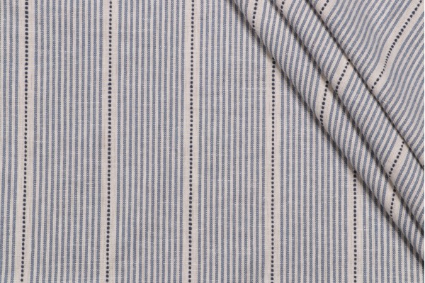 Sample of Roth & Tompkins Interchange Woven Decorator Fabric in Denim for Heritage Fabrics 