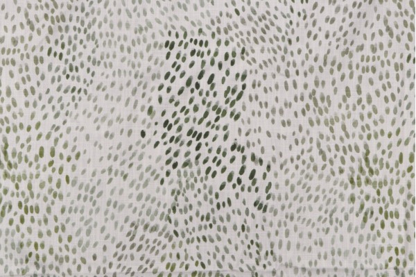 Sample of Roth & Tompkins Confetti Printed Cotton Drapery Fabric in Avocado for Heritage Fabrics 