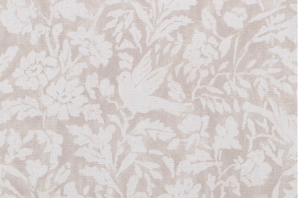 Roth & Tompkins Everly Printed Cotton Drapery Fabric in Linen for Heritage Fabrics 