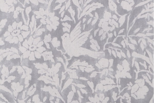 Sample of Roth & Tompkins Everly Printed Cotton Drapery Fabric in Slate for Heritage Fabrics 