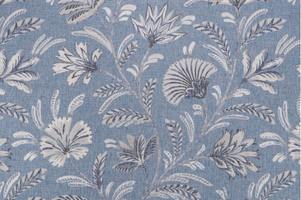 Roth & Tompkins West Indies Printed Polyester Blend Drapery Fabric in Denim for Heritage Fabrics 