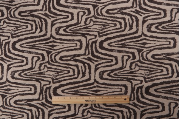 Swirly Woven Upholstery Fabric in Bark