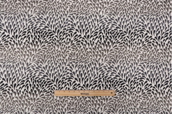 Petals Chenille Tapestry Upholstery Fabric in Onyx