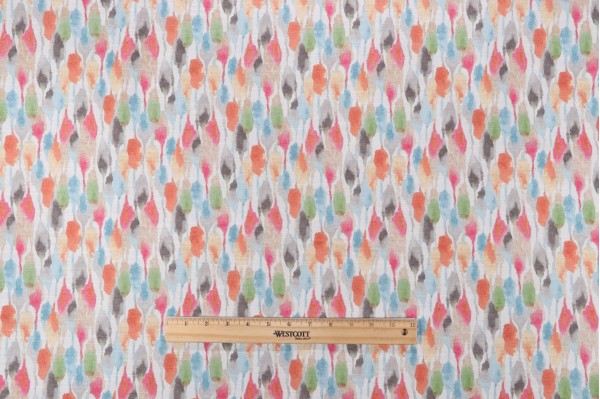 Waverly Waterfalls Printed Cotton Drapery Fabric in Sunset