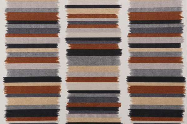 PK Lifestyles Solar Stripe Printed Polyester Outdoor Fabric in Ebony