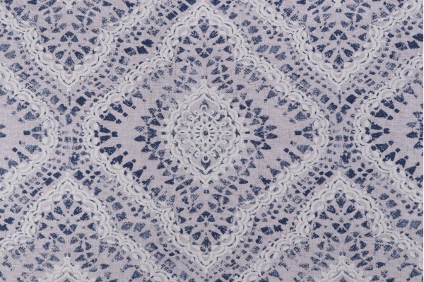 Waverly Curves Ahead Printed Cotton Drapery Fabric in Indigo