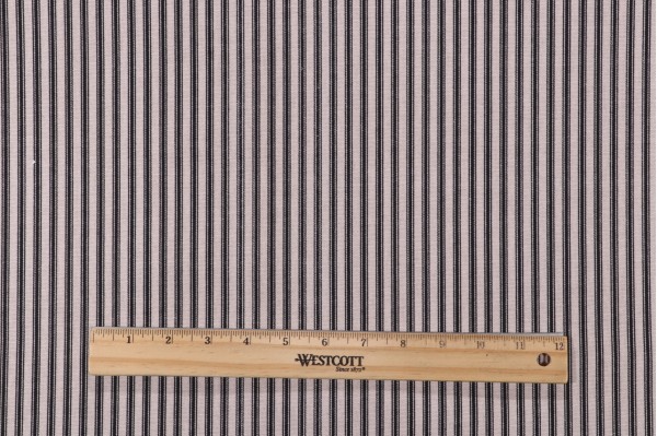 Waverly Timeless Ticking Printed Cotton Drapery Fabric in Black