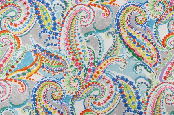 Waverly Painterly Printed Cotton Drapery Fabric in Mosaic