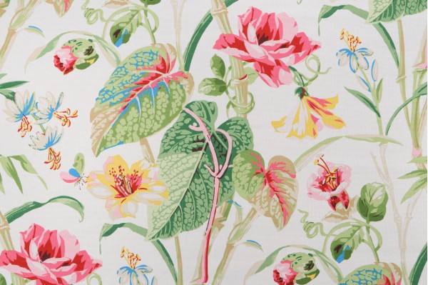Waverly Your Grace Printed Cotton Drapery Fabric in Spring