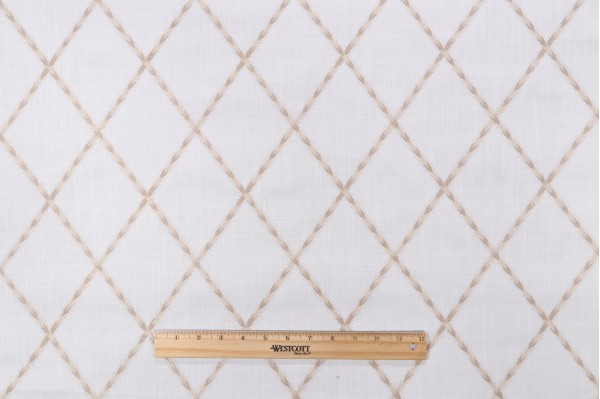 Waverly Trade Winds Embroidered Drapery Fabric in Linen