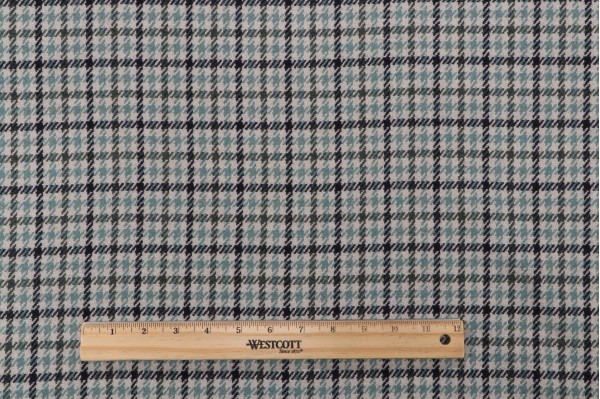 Sample of Roth & Tompkins Tweedy Woven Decorator Fabric in Peacock for Heritage Fabrics 