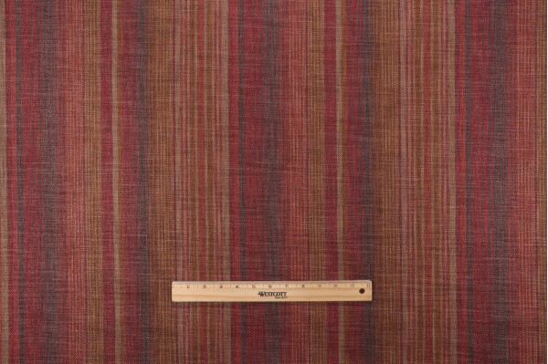 Roth & Tompkins Sonoma Stripe Woven Decorator Fabric in Currant for Heritage Fabrics 