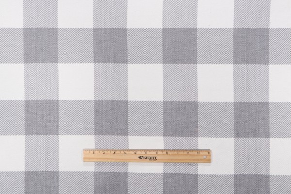 Roth & Tompkins Metro Check Woven Decorator Fabric in Dove for Heritage Fabrics 